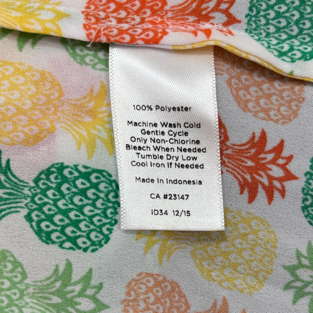 Talbots Multicolor Pineapple Print Kids Button Down Shirt - Picture 5 of 5